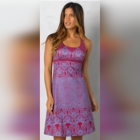 Prana Dresses & Skirts - Prana Small Holly Pink Blue Dress Athletic Athleisure Sporty